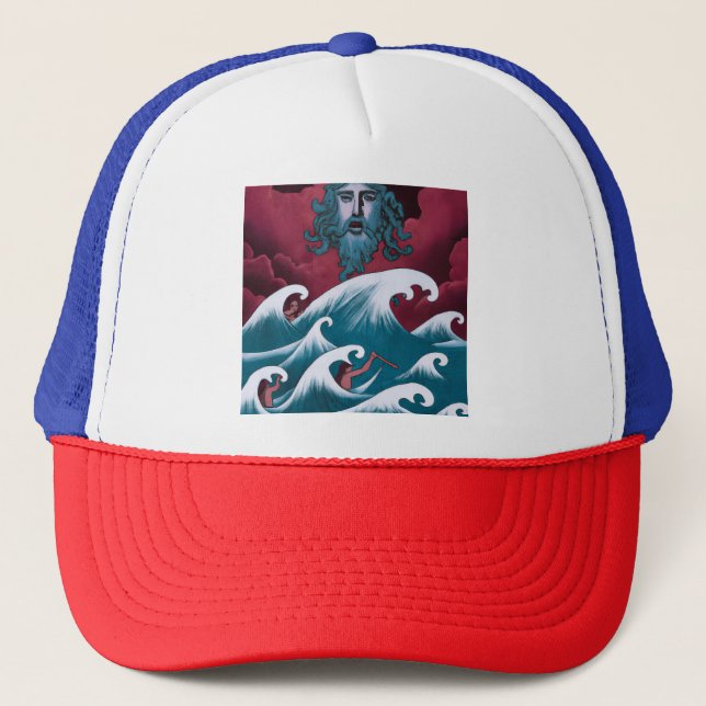 Gorra De Camionero Pintura de aceite de Crimson Neptune (Anverso)