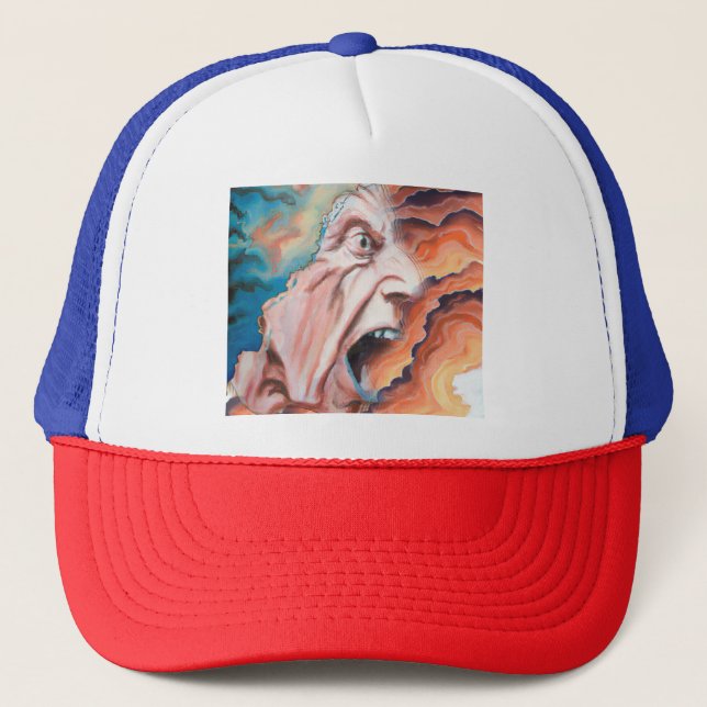 Gorra De Camionero Pintura de aceite de ondas de pánico (Anverso)