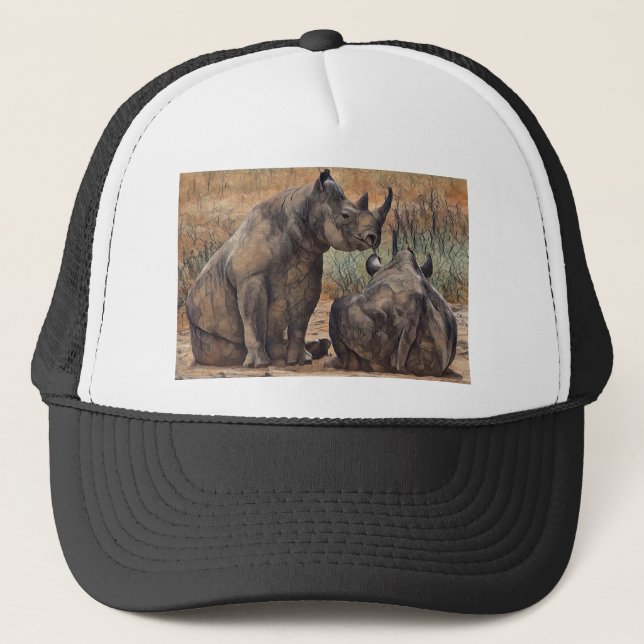 Gorra De Camionero Pintura de aceite de rinoceronte, (Anverso)