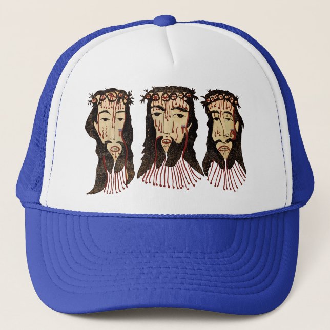 Gorra De Camionero Pintura de arte popular de la corona de Jesucristo (Anverso)