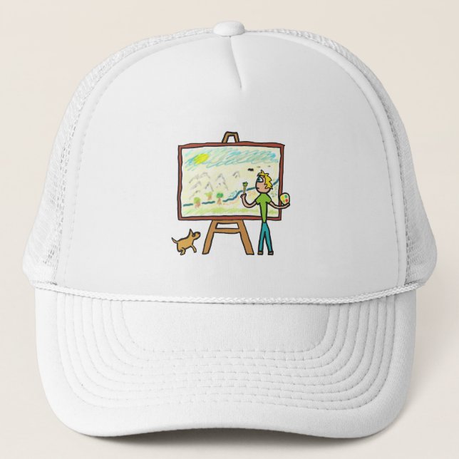 Gorra De Camionero Pintura de artista (Anverso)
