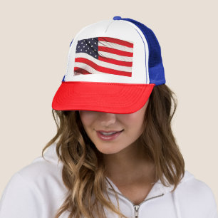 Gorra De Camionero Pintura de bandera estadounidense