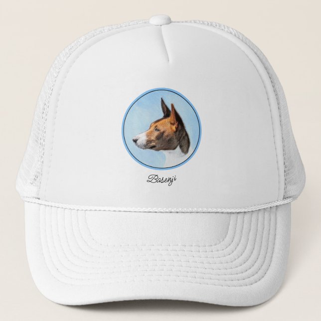 Gorra De Camionero Pintura de Basenji - Arte original muy bonito (Anverso)