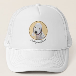 Gorra De Camionero Pintura de Bedlington Terrier - Original Perro Art