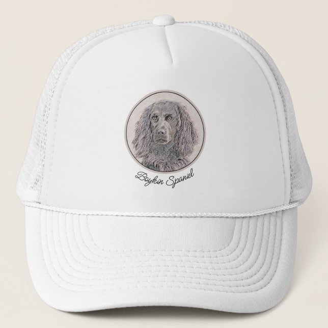 Gorra De Camionero Pintura de Boykin Spaniel - Arte de Perro Original (Anverso)