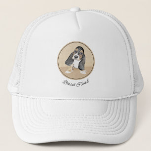 Gorra De Camionero Pintura de cachorro de abeja de Basset - Arte Perr