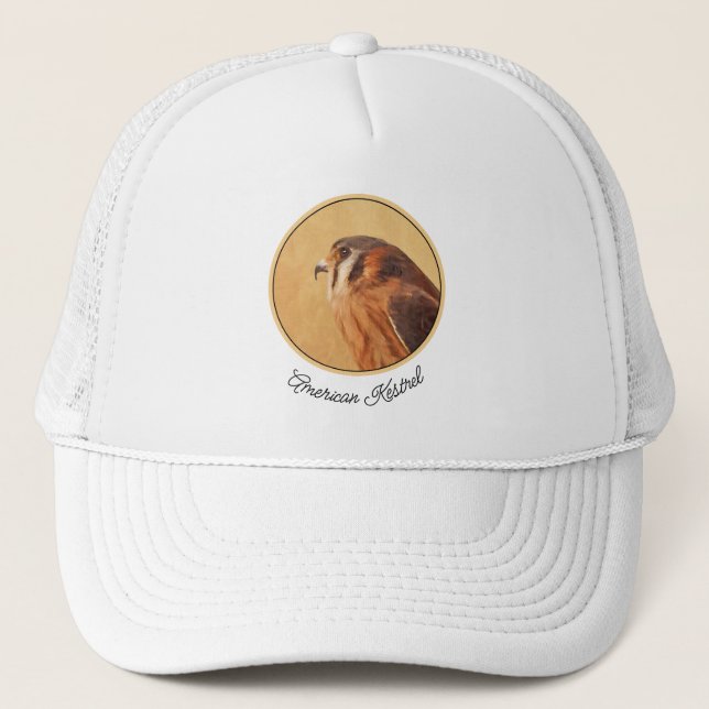 Gorra De Camionero Pintura de cernícalo estadounidense - Arte de pája (Anverso)