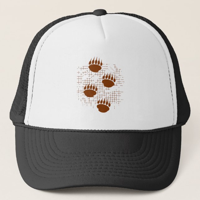 Gorra De Camionero Pintura De Cubo De Oso Imprime En Fondo Con Proble (Anverso)