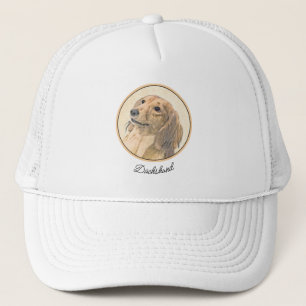 Gorra De Camionero Pintura de Dachshund (de cabello largo) - Arte Per