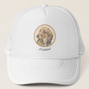 Gorra De Camionero Pintura de Dachshund (de cabello largo) - Arte Per