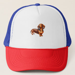 Gorra De Camionero Pintura de Dachshund - Paintin acuarela de perro d