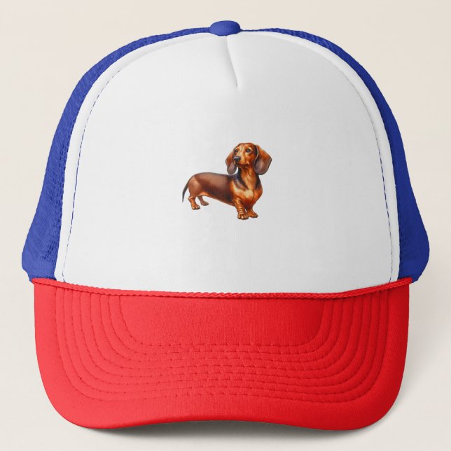 Gorra De Camionero Pintura de Dachshund - Paintin acuarela de perro d (Anverso)