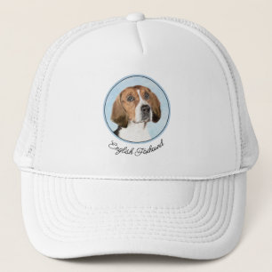 Gorra De Camionero Pintura de Foxhound inglesa - Arte Perro Original