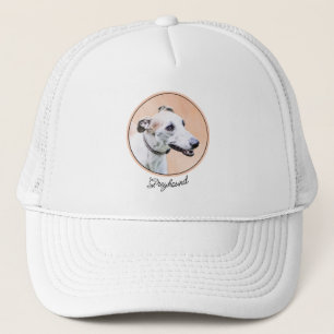 Gorra De Camionero Pintura de galgo - Arte de perro original lindo