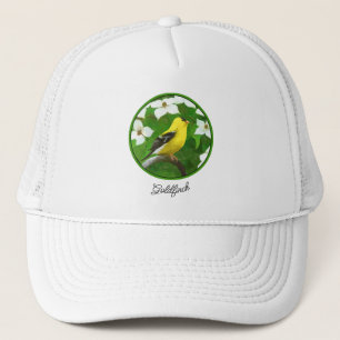 Gorra De Camionero Pintura de Goldfinch - Arte de Perro Original.