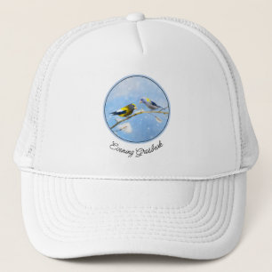 Gorra De Camionero Pintura de Grosbeak por la noche - Arte de Perro O