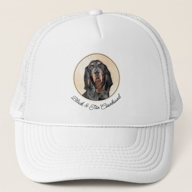 Gorra De Camionero Pintura de hongos negros y morenos - Arte de perro (Anverso)