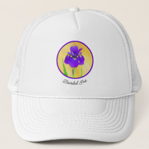 Gorra De Camionero Pintura de iris morado - Arte de flores original