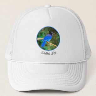 Gorra De Camionero Pintura de Jay de Steller - Arte de pájaro origina