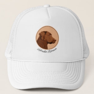 Gorra De Camionero Pintura de Labrador Recuperador (Chocolate) - Arte