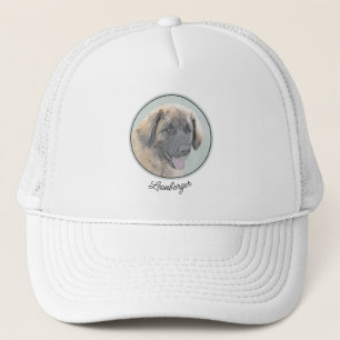 Gorra De Camionero Pintura de Leonberger - Arte de Perro Original.