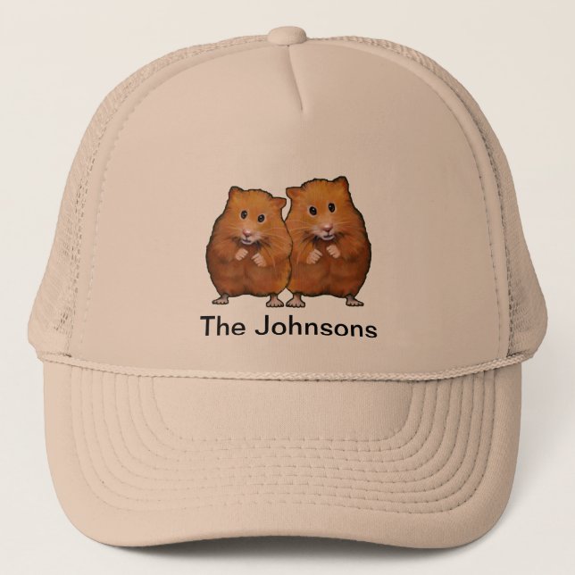 Gorra De Camionero Pintura de los PARES LINDOS del HÁMSTER: (Anverso)