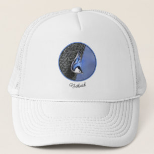 Gorra De Camionero Pintura de nueces de paja blanca original arte de