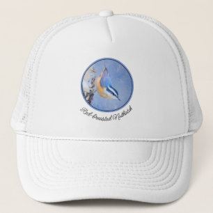 Gorra De Camionero Pintura de nueces de paja roja original arte de pá