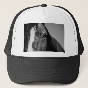 Gorra De Camionero Pintura de ojos de caballo blanco negro