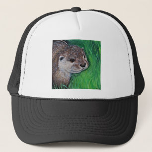 Gorra De Camionero Pintura de orugas de río pequeño