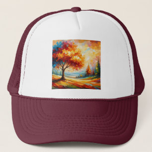 Gorra De Camionero Pintura de paisajes con colores brillantes