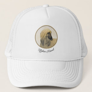 Gorra De Camionero Pintura de perro afgano - Arte de perro original l
