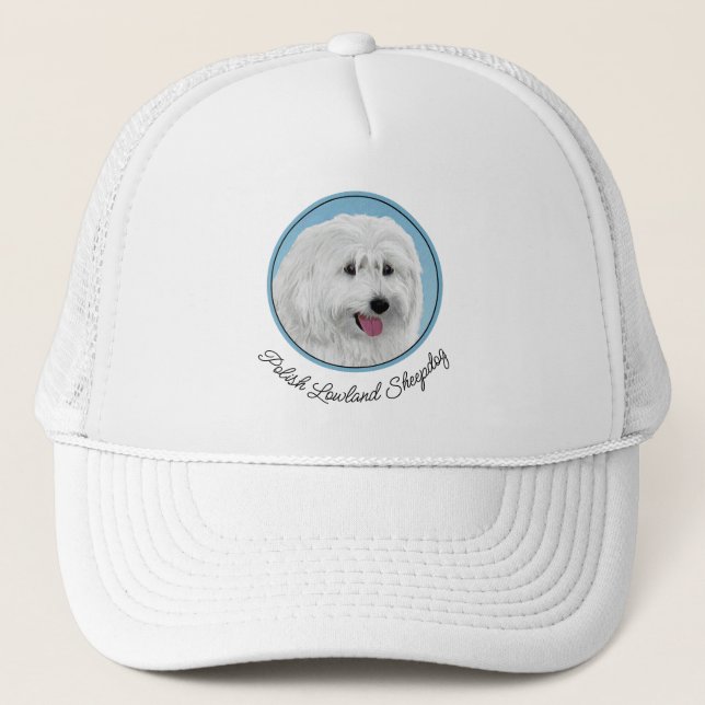 Gorra De Camionero Pintura de perro pastor de Lowland polaco - Arte d (Anverso)