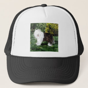 Gorra De Camionero Pintura de perro pastor en inglés