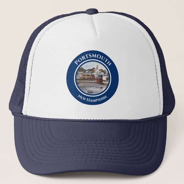 Gorra De Camionero Pintura de Portsmouth Harbour New Hampshire (Anverso)