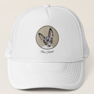 Gorra De Camionero Pintura de Rat Terrier - Arte Perro Original.