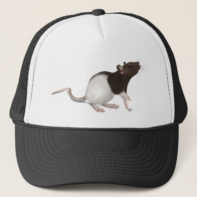 Gorra De Camionero Pintura de rata mascota (Anverso)