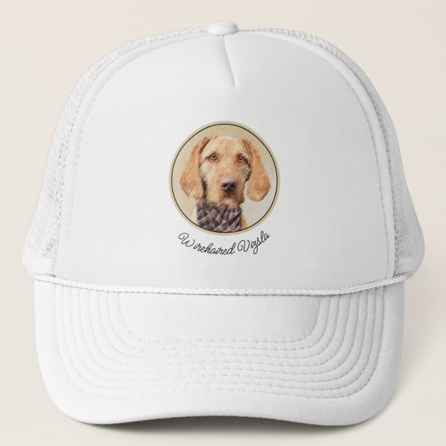 Gorra De Camionero Pintura de Vizsla con cabello alambrado - Arte Per (Anverso)