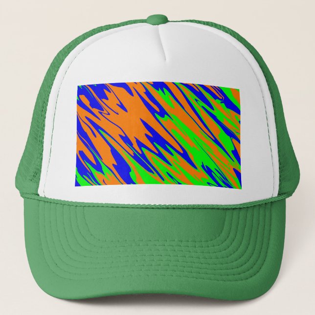Gorra De Camionero Pintura en spray naranja azul lima (Anverso)