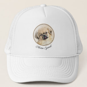 Gorra De Camionero Pintura española tibetana - Arte de perro original