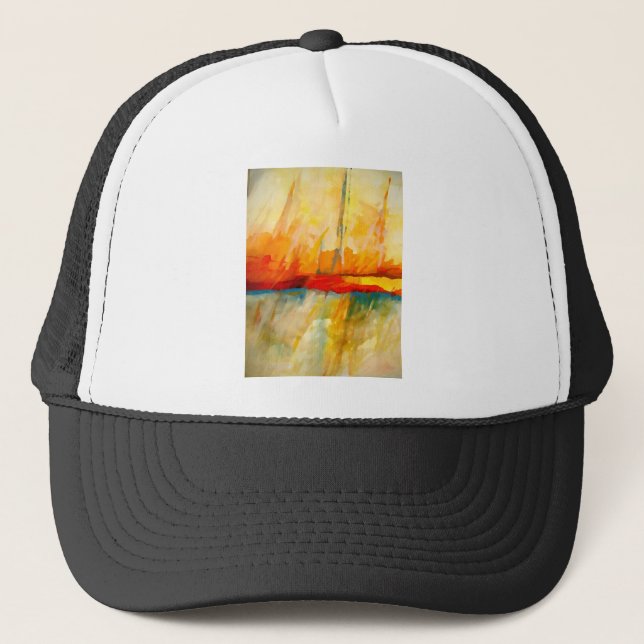 Gorra De Camionero Pintura expresionista abstracta moderna (Anverso)