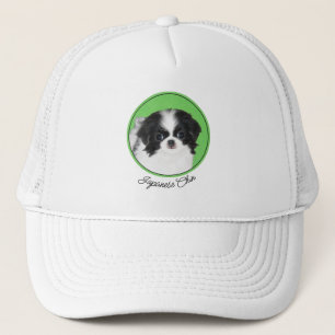 Gorra De Camionero Pintura japonesa de cachorro con chin - Arte origi