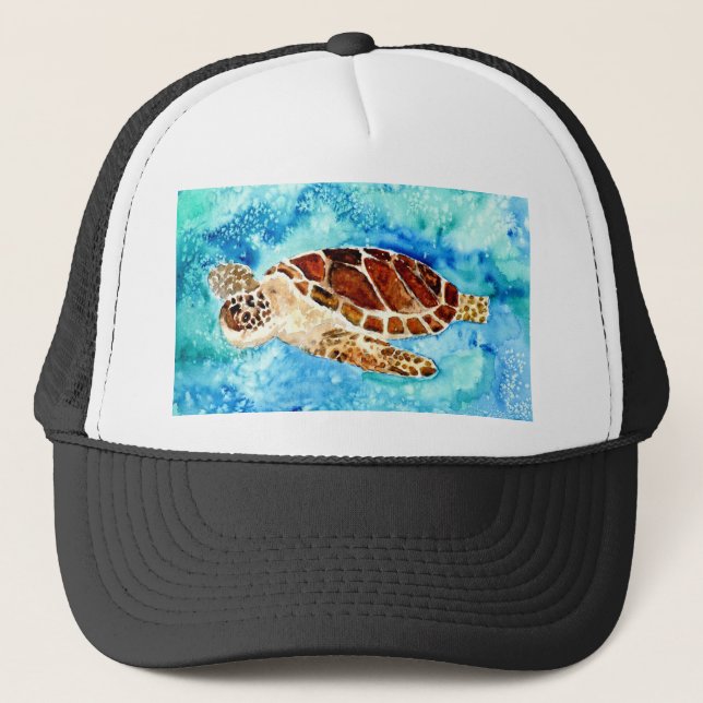 Gorra De Camionero pintura marina de la acuarela del sealife de la (Anverso)