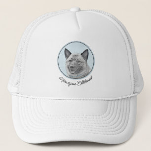 Gorra De Camionero Pintura noruega de elkhound - Arte original de per
