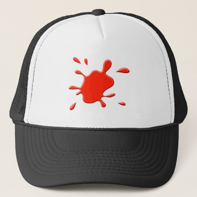 Gorra De Camionero Pintura roja Splodge (Anverso)