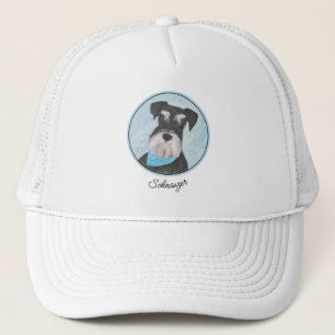 Gorra De Camionero Pintura Schnauzer (en miniatura) - Perro original