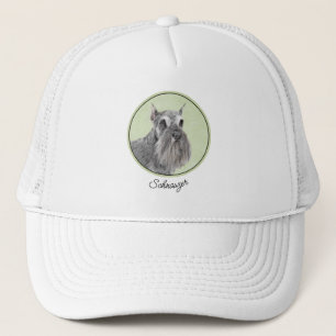 Gorra De Camionero Pintura Schnauzer (gigante, estándar) - Arte de pe