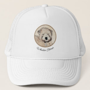 Gorra De Camionero Pintura Terrier de Ruedas Recubiertas Blancas Arte
