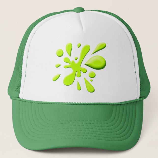 Gorra De Camionero Pintura verde Splodge (Anverso)