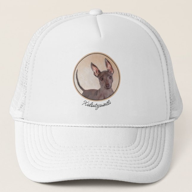 Gorra De Camionero Pintura Xoloitzcuintli - Arte Perro Original Cuto (Anverso)